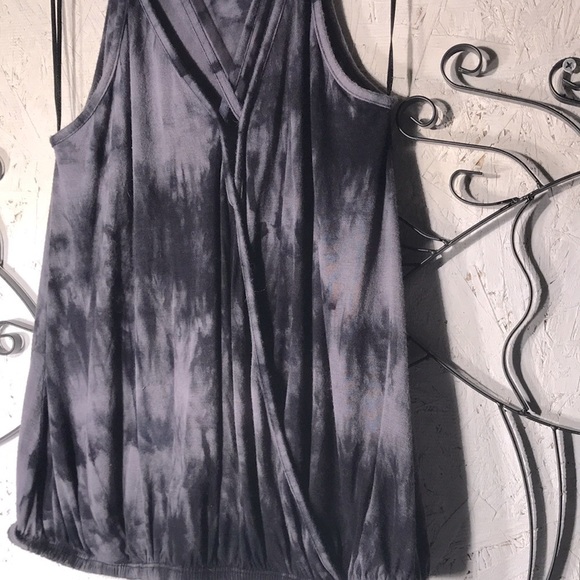 Womens Summer Thin Strap Tank by GINGER G Black & Gray Tye Dye Size Small - Picture 5 of 8
